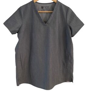 Figs Maternity Scrub Top Women's Size XS Gray Pockets Medical W19SW1039